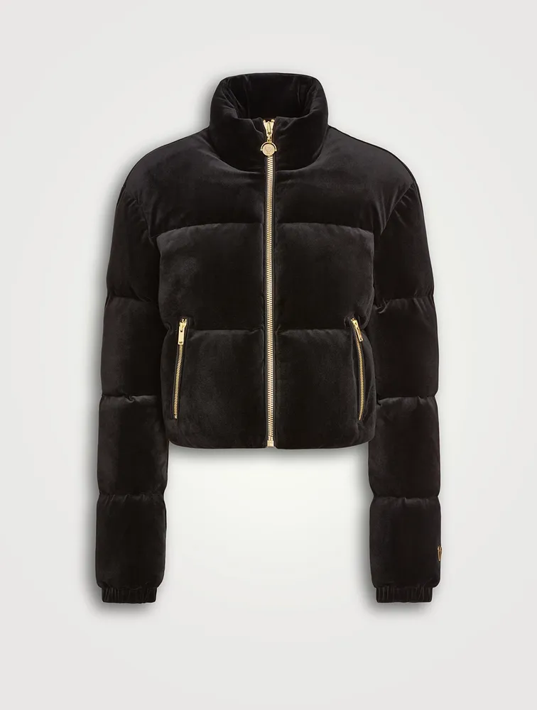 Jen Velvet Cropped Puffer Jacket
