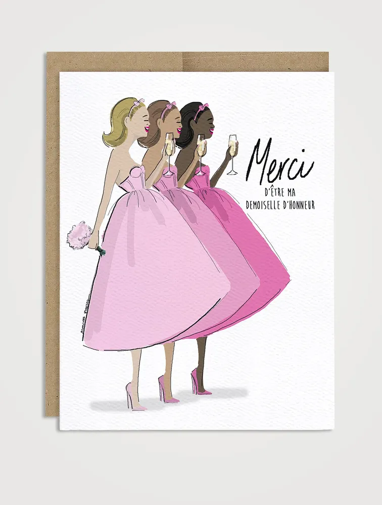 Taffeta Toast Wedding Bridesmaid Card - French