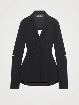 La Veste Melo Wool Stretch Backless Blazer