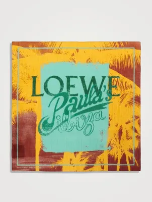Paula's Ibiza Cotton And Silk Scarf With Logo