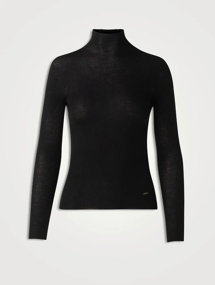 Ribbed Cashmere And Silk Turtleneck
