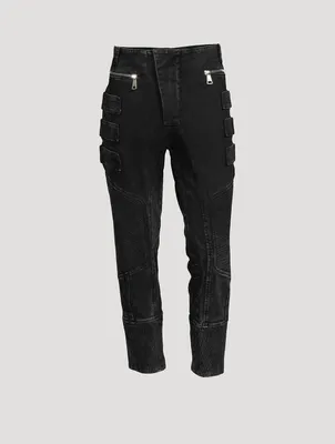 Side Strap Tapered Jeans