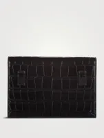 Pre-Loved Sharp Croc-Embossed Leather Shoulder Bag