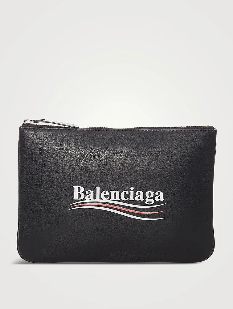 Pre-Loved Political Campaign Leather Clutch