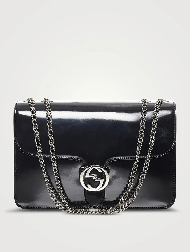 Pre-Loved Interlocking G Patent Leather Shoulder Bag
