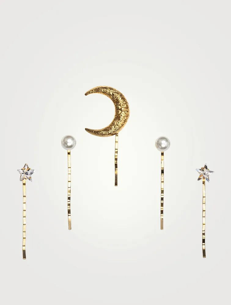 Oberon Five-Piece Bobby Pin Set With Crystals