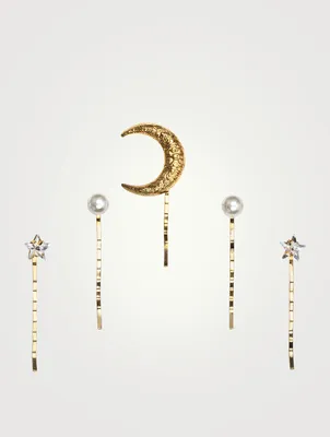 Oberon Five-Piece Bobby Pin Set With Crystals