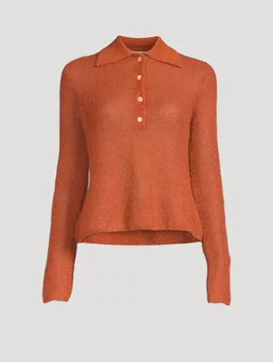 Brushed Polo Sweater
