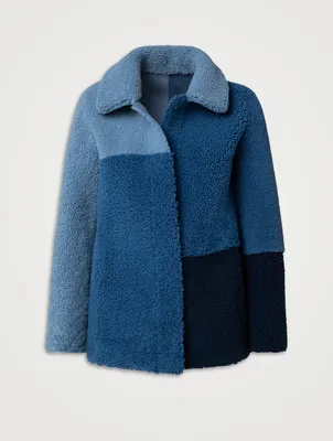 Reversible Patchwork Shearling Coat