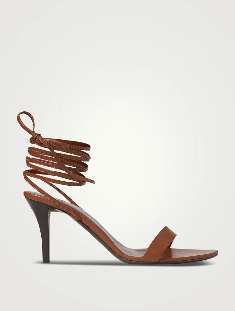 Maude Leather Ankle-Tie Sandals