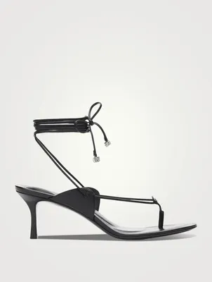 Lucienne 65 Leather Ankle-Tie Sandals