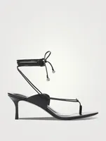 Lucienne 65 Leather Ankle-Tie Sandals