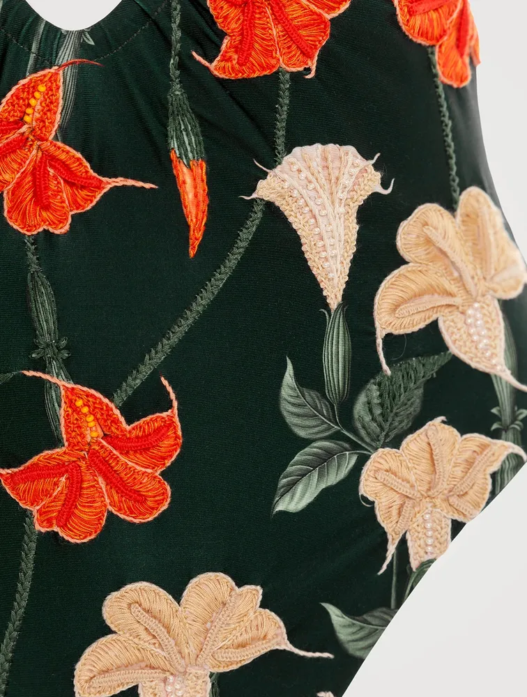 Mejorana Cut-Out One-Piece Swimsuit Floral Print