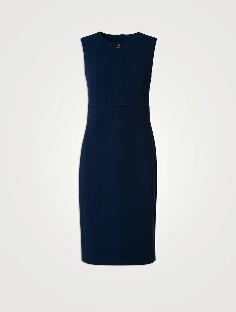 Wool Crêpe Double-Face Sheath Dress