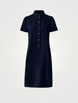 Cotton Silk Stretch Double-Face Polo Dress