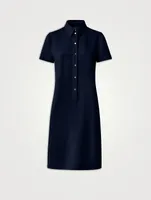 Cotton Silk Stretch Double-Face Polo Dress