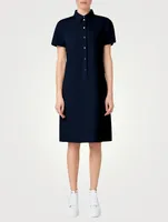 Cotton Silk Stretch Double-Face Polo Dress
