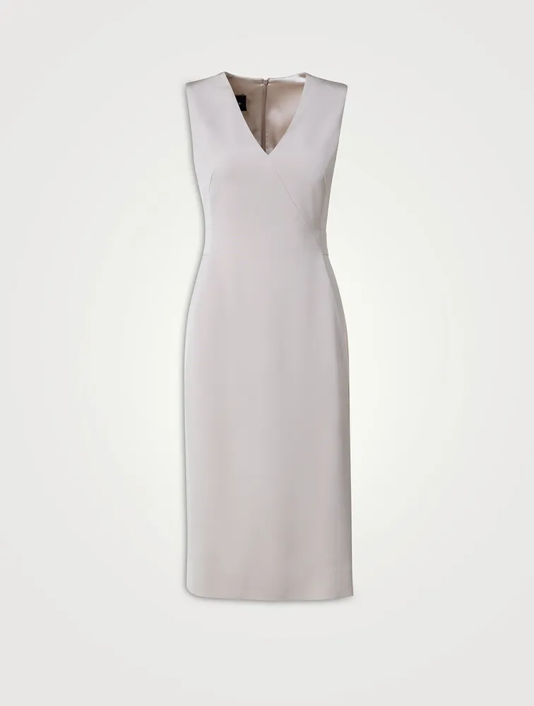 Stretch Silk Crêpe Sheath Dress