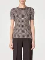 Check Jacquard Silk Sweater