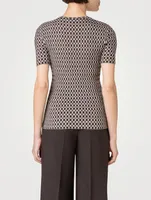 Check Jacquard Silk Sweater