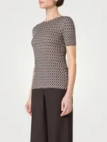 Check Jacquard Silk Sweater