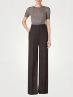 Check Jacquard Silk Sweater