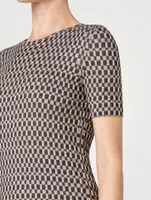 Check Jacquard Silk Sweater