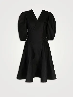 Puff-Sleeve Midi Dress