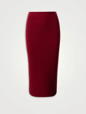 Rib-Knit Pencil Skirt