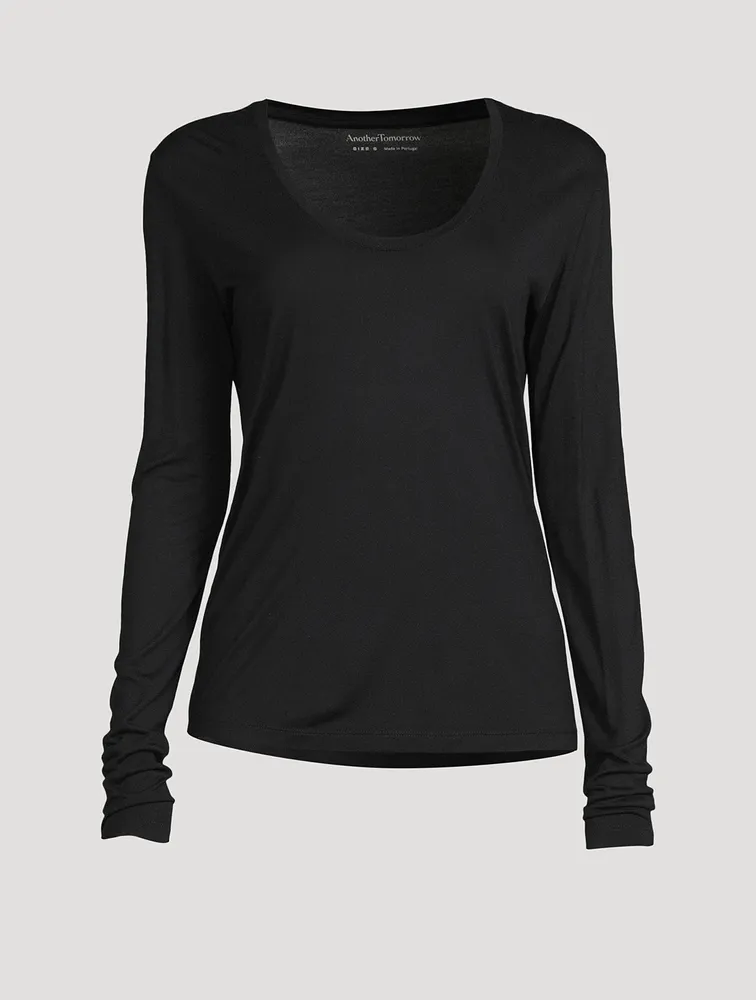 Scoopneck Long-Sleeve Top