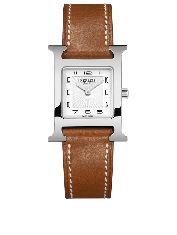 Heure H PM Single Tour Leather Strap Watch