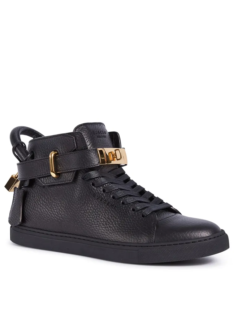 100MM Leather High-Top Sneakers