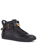100MM Leather High-Top Sneakers