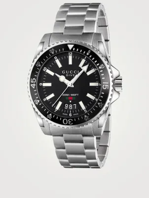 Large Gucci Dive Steel Bracelet Watch