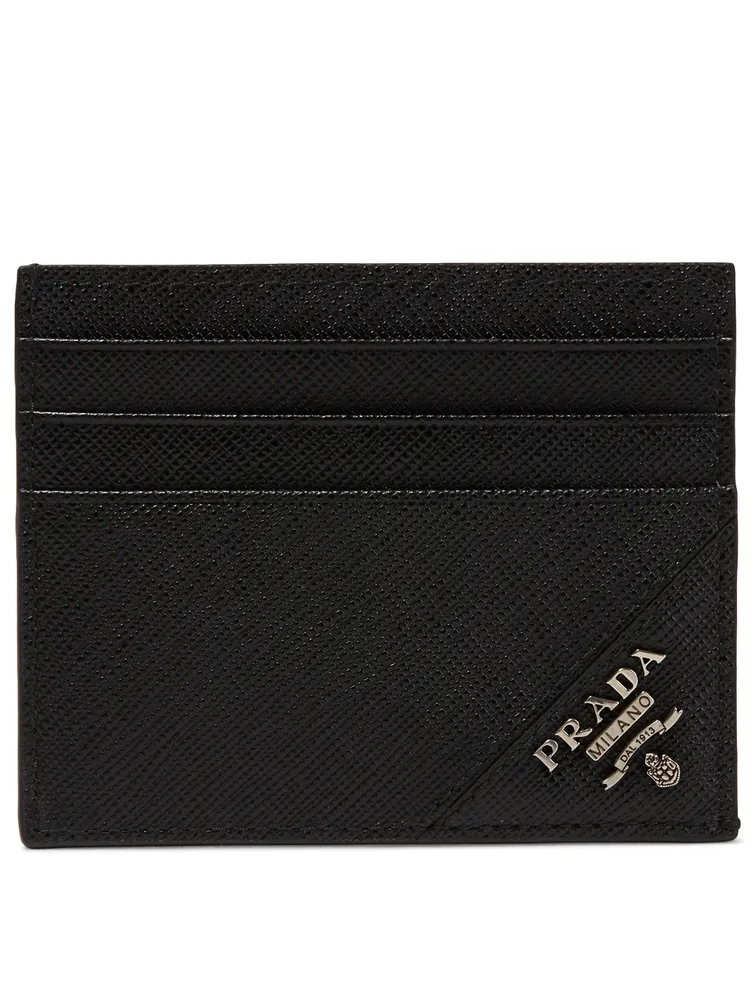 Saffiano Leather Logo Card Holder