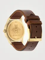 G-Timeless Le Marché des Merveilles Bee Leather Strap Watch