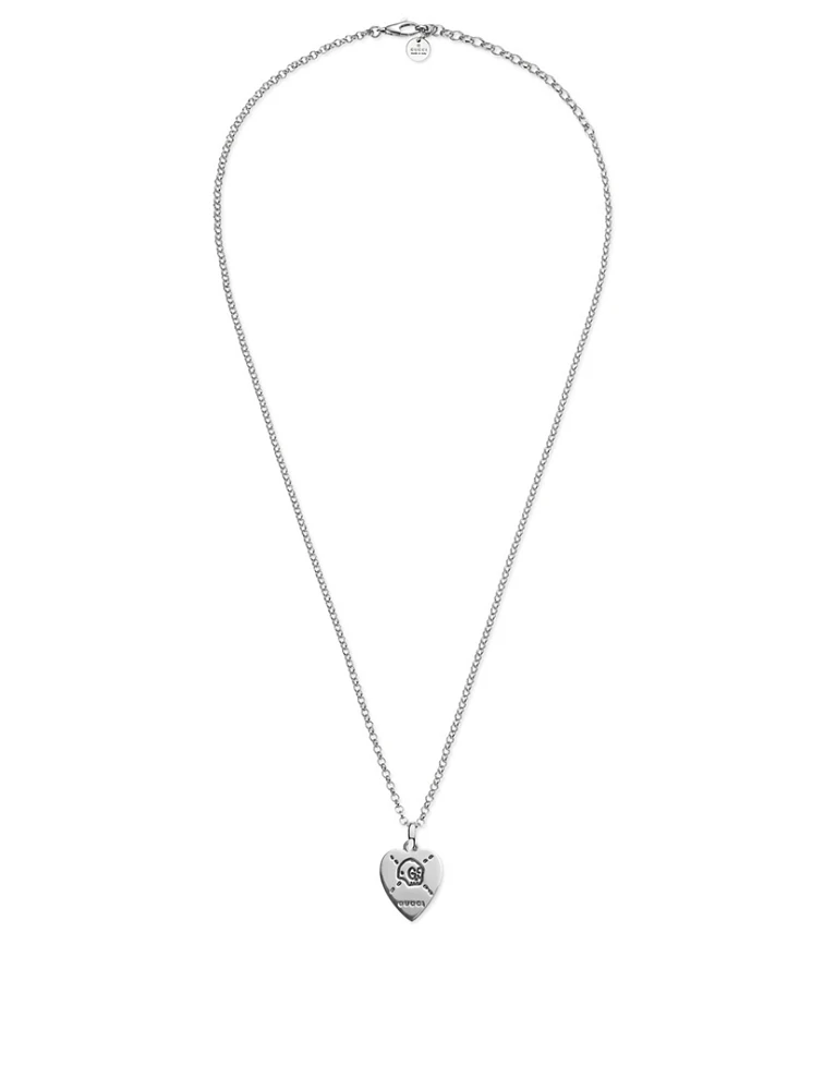 GucciGhost Sterling Silver Heart Necklace