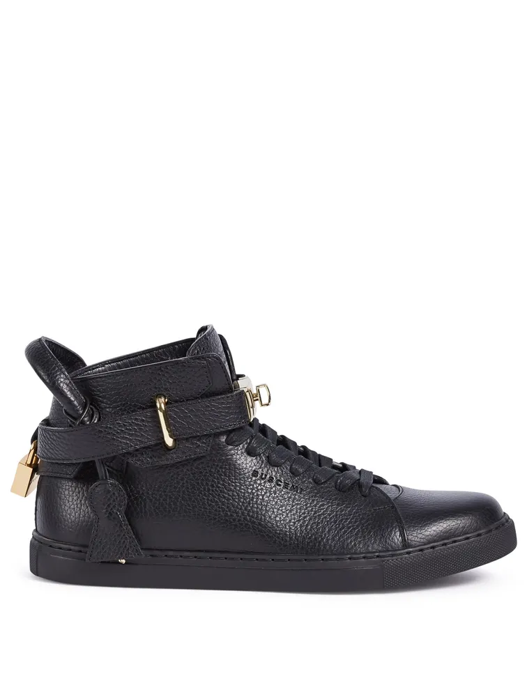 100MM Padlock Leather High-Top Sneakers