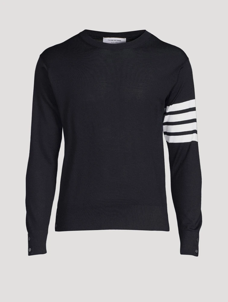 Wool Sweater With Four-Bar Stripe