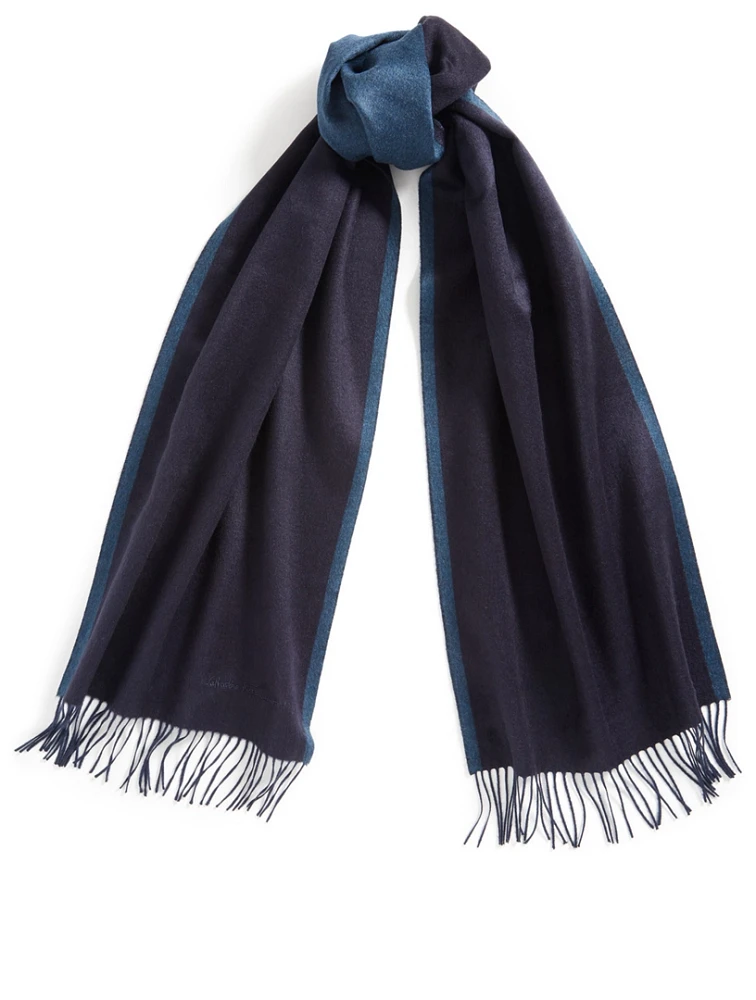 Silk Scarf With Stripe Detail