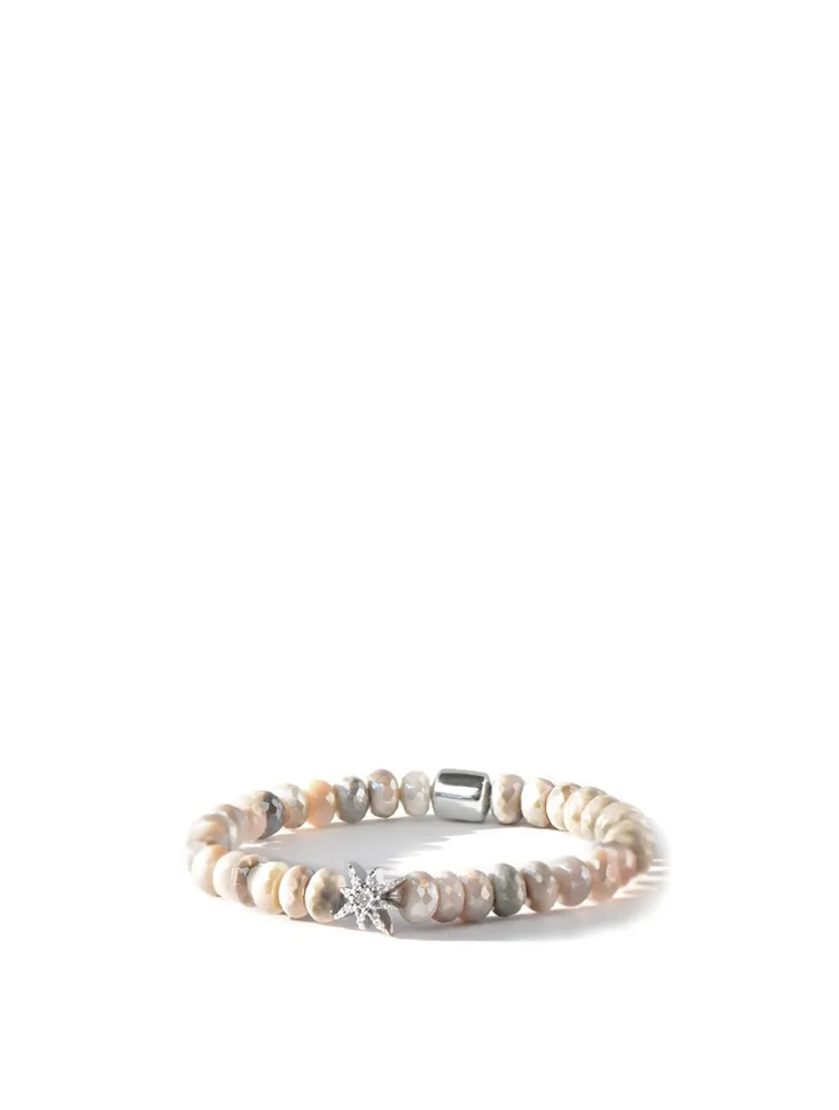 Bohème Sterling Silver Starburst Mystic Grey Moonstone Bracelet With Topaz