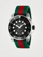 Gucci Dive Web Steel Strap Watch