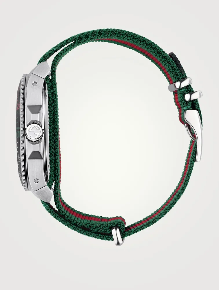 Gucci Dive Web Steel Strap Watch
