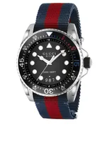 Gucci Dive Stainless Steel Nylon Web Strap Watch