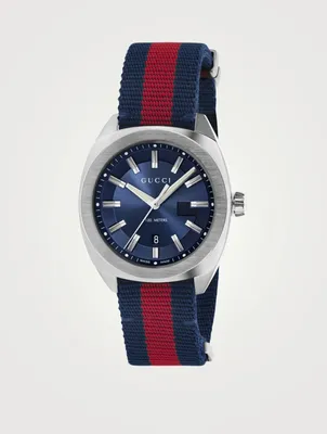Stainless Steel Nylon Web Strap Watch
