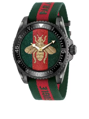 Gucci Dive Stainless Steel Web Strap Watch