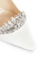 Romy 100 Satin Pumps With Crystals