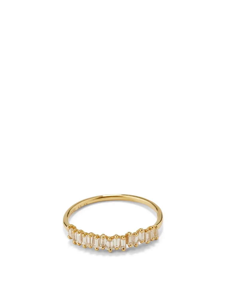 Fireworks 18K Gold Half Band Ring With Diamonds