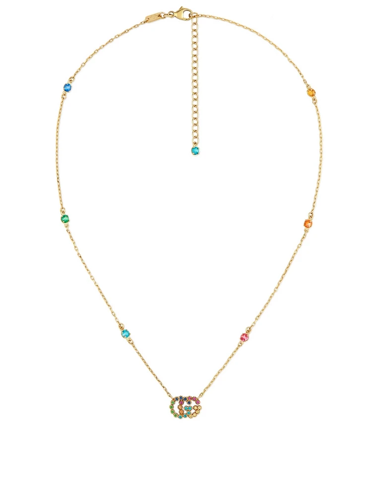 Rainbow Double G 18K Gold Necklace