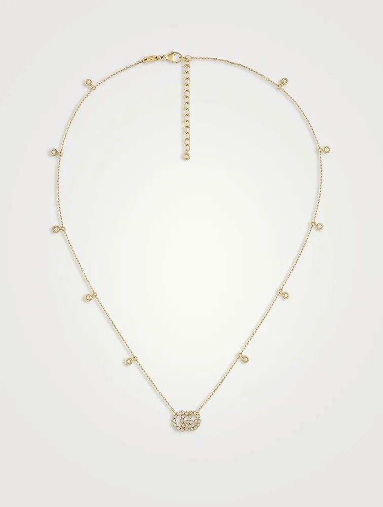 GG Running 18K Gold Necklace With Diamonds